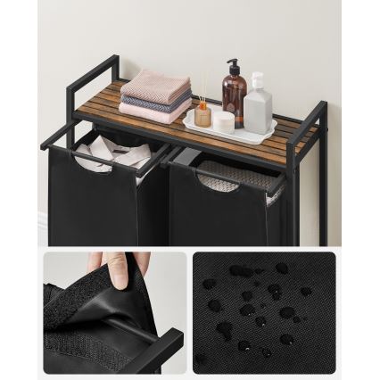 Кош за пране REX кафяв/черен