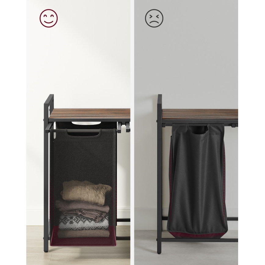 Кош за пране REX кафяв/черен