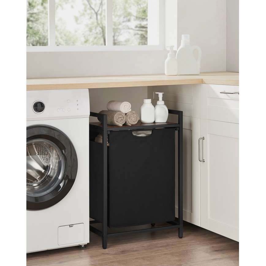 Кош за пране REX кафяв/черен