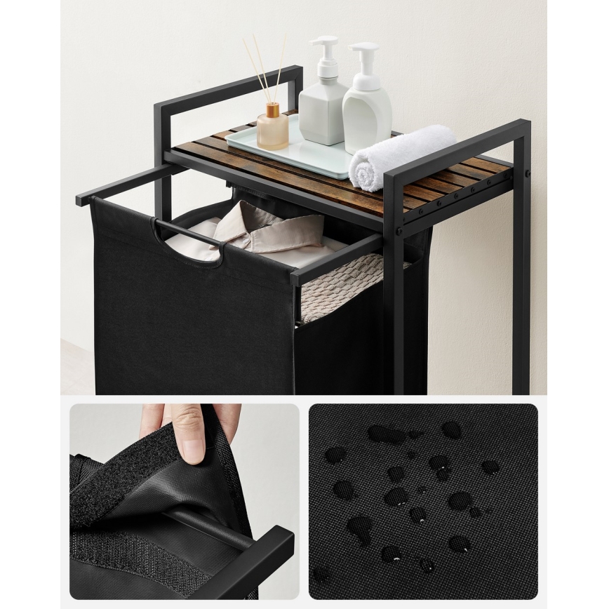 Кош за пране REX кафяв/черен