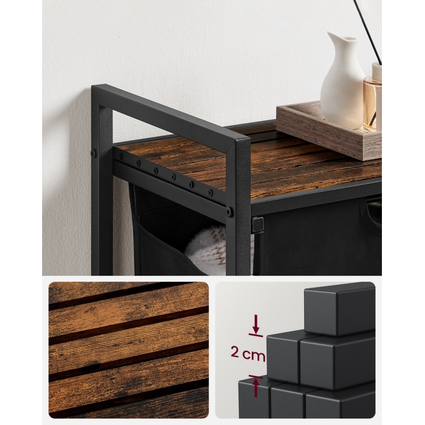 Кош за пране REX кафяв/черен