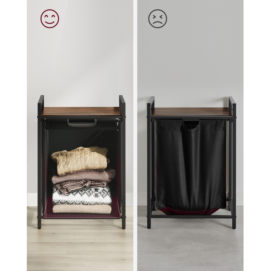 Кош за пране REX кафяв/черен