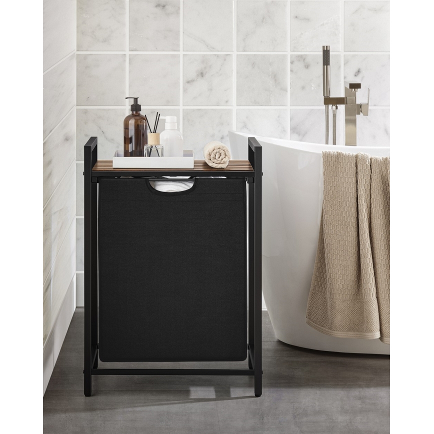 Кош за пране REX кафяв/черен