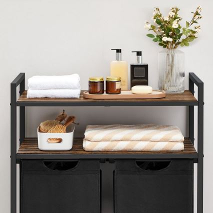 Кош за пране REX кафяв/черен