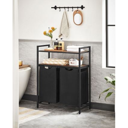 Кош за пране REX кафяв/черен