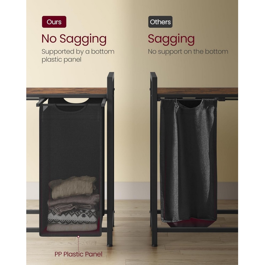 Кош за пране REX кафяв/черен