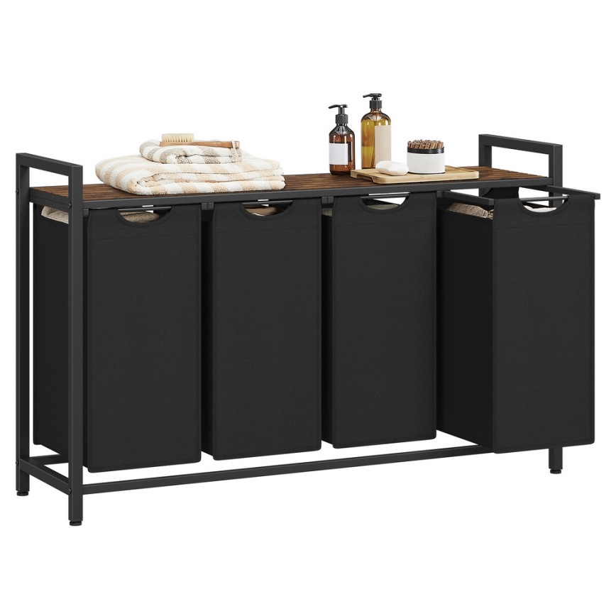 Кош за пране REX кафяв/черен