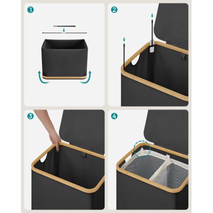 Кош за пране TATE черен