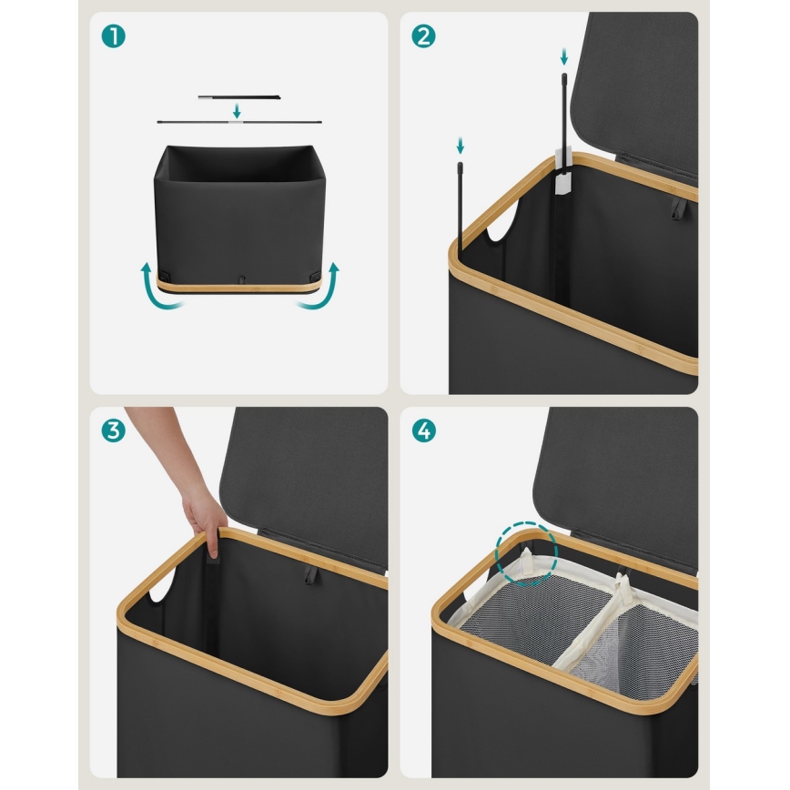 Кош за пране TATE черен