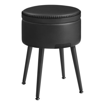 Кожен пуф CORE черен