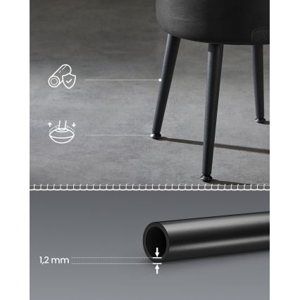 Кожен пуф CORE черен