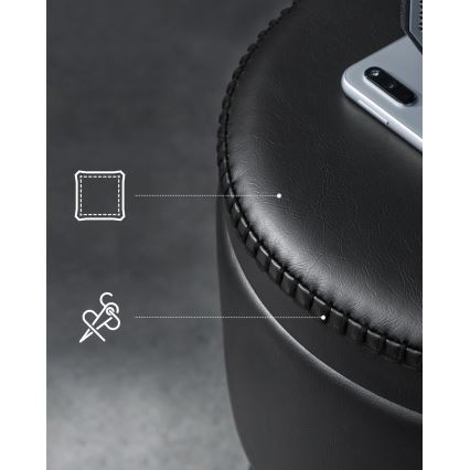 Кожен пуф CORE черен