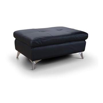 Кожен табурет SALERNO II 66x100 см черен