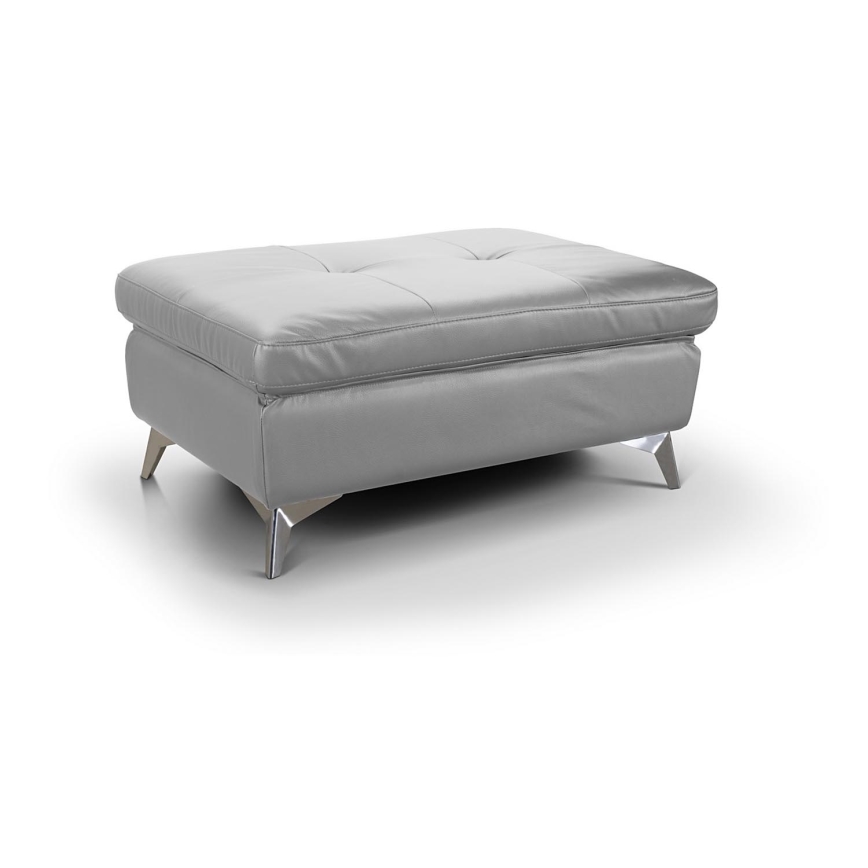 Кожен табурет SALERNO II 66x100 см сив