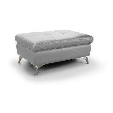 Кожен табуретка SALERNO II 66x100 см сив