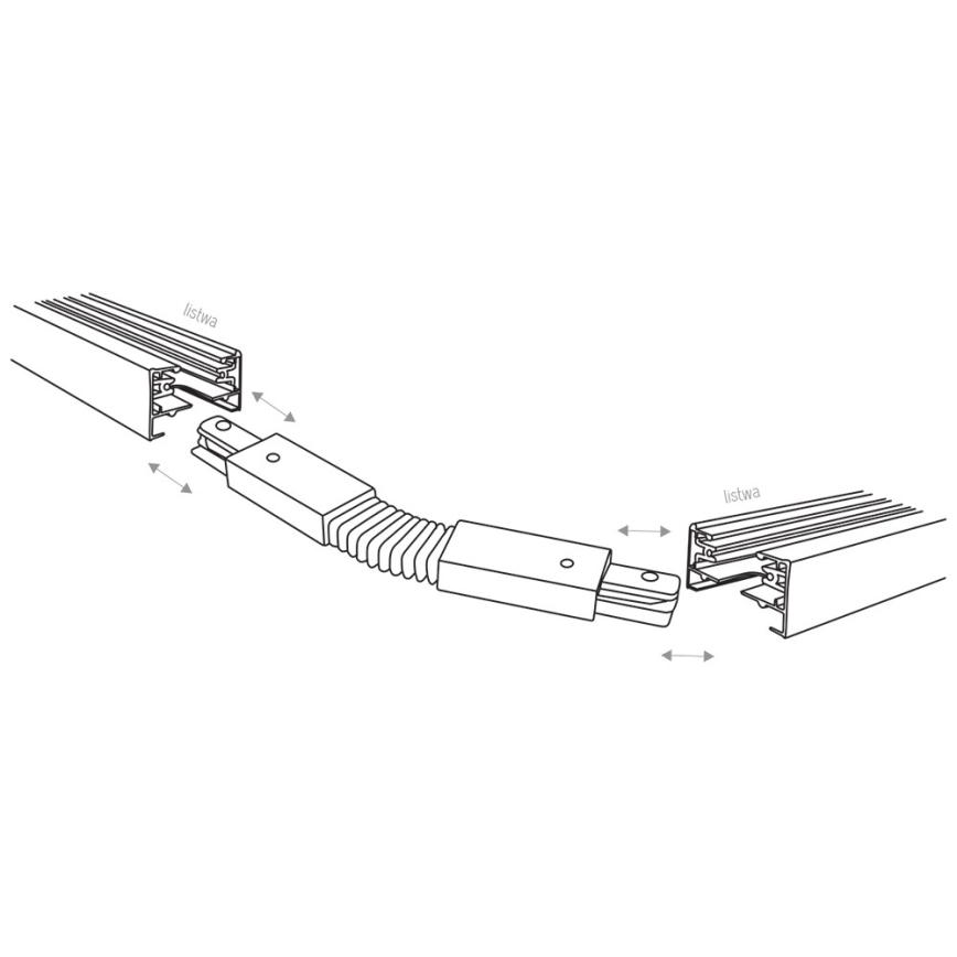 Крайна капачка за еднофазна гъвкава лентовa система TRACER, черна