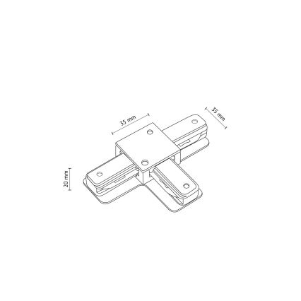 Крайна капачка за релсова система 1-фазна TRACER T-съединител черен