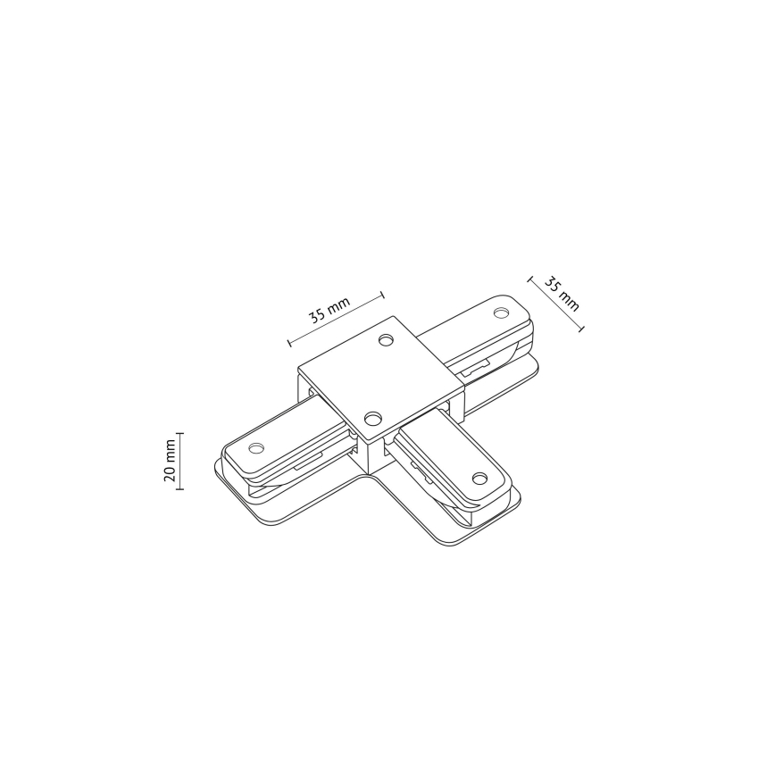 Крайна капачка за релсова система 1-фазна TRACER T-съединител черен
