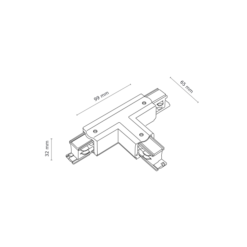 Крайна капачка за релсова система 3-фазна TRACER T-съединител бял