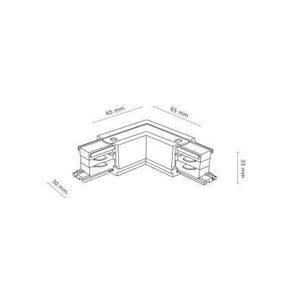 Крайна капачка за релсова система 3-фазна TRACER ъглов бял