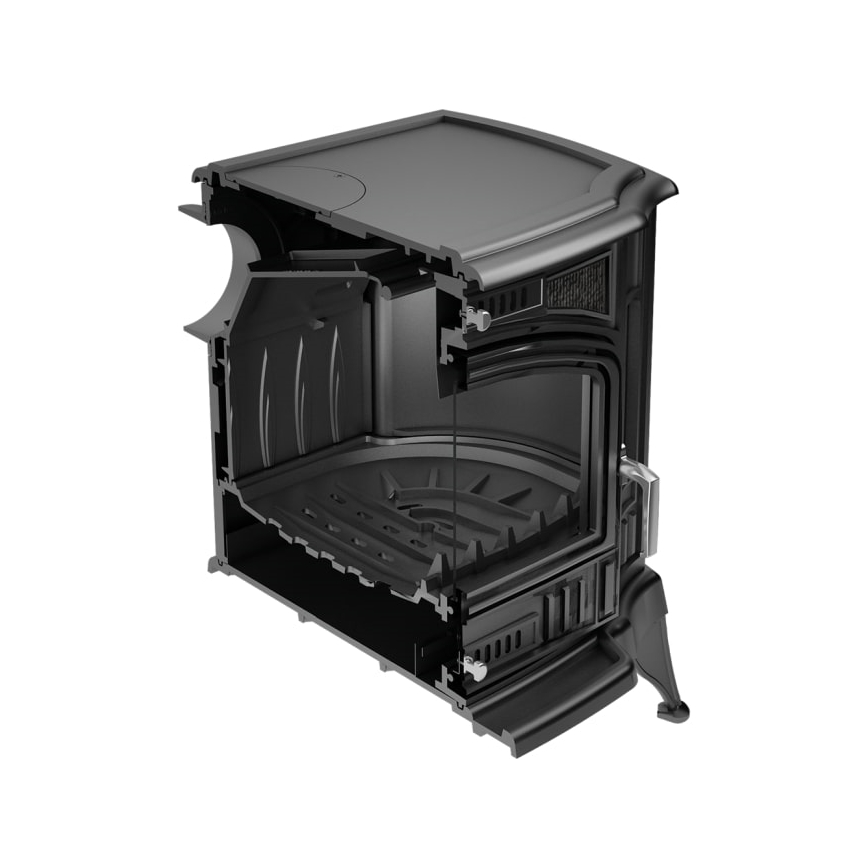 Kratki - Чугунена камина с мощност 10kW и диаметър 150mm