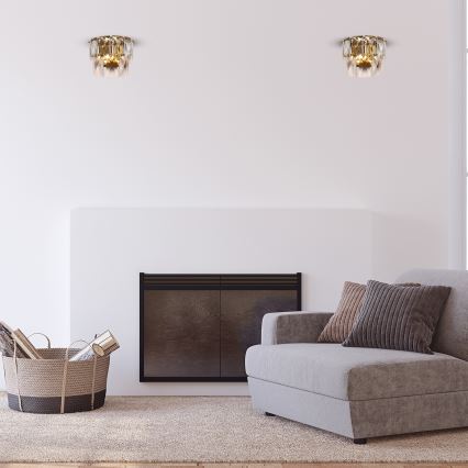 Кристален аплик CHELSEA 2xE14/40W/230V златист