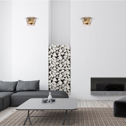 Кристален аплик CHELSEA 2xE14/40W/230V златист