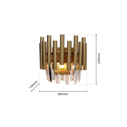 Кристален аплик MADISON 2xE14/40W/230V златист