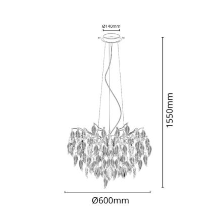 Кристален пендел 10xG9/40W/230V черен