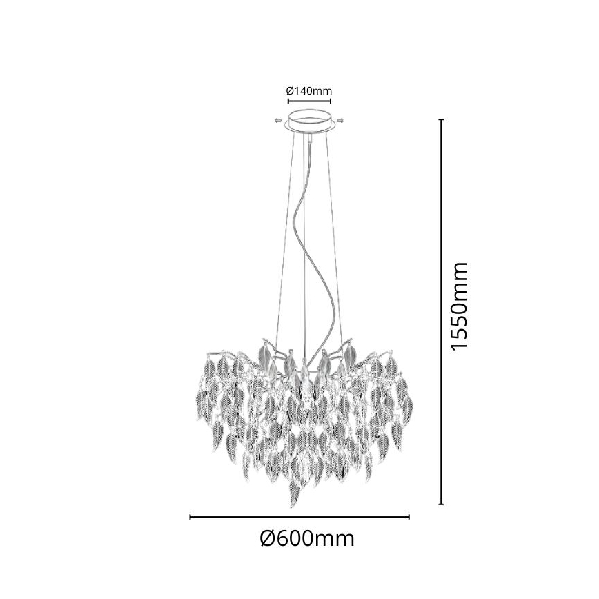 Кристален пендел 10xG9/40W/230V черен