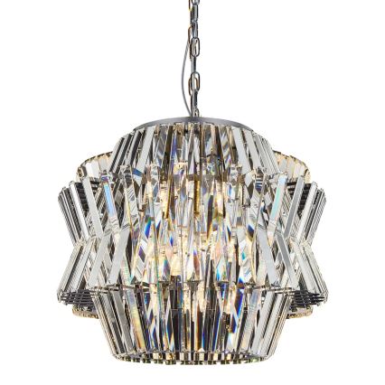 Кристален пендел CROWN 12xE14/40W/230V лъскав хром
