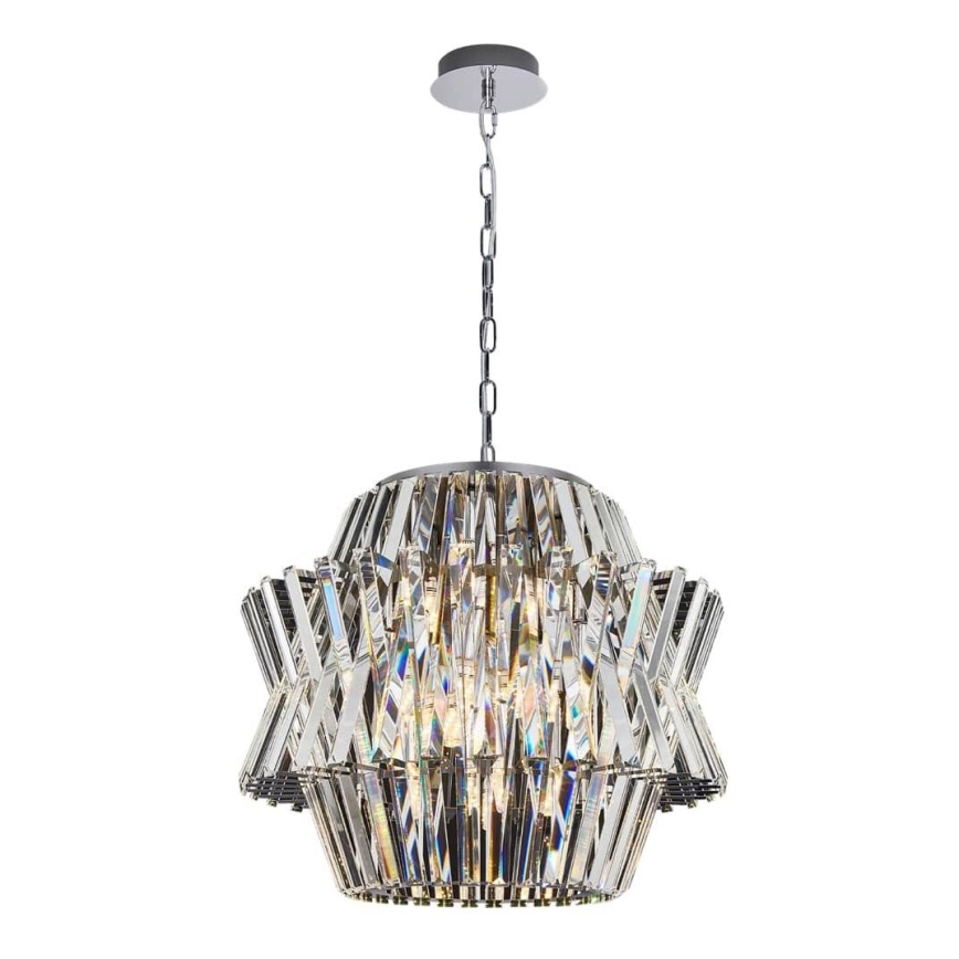 Кристален пендел CROWN 12xE14/40W/230V лъскав хром