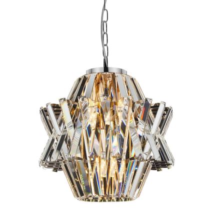 Кристален пендел CROWN 4xE14/40W/230V лъскав хром
