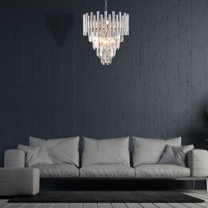 Кристален пендел MADISON 9xE14/40W/230V лъскав хром