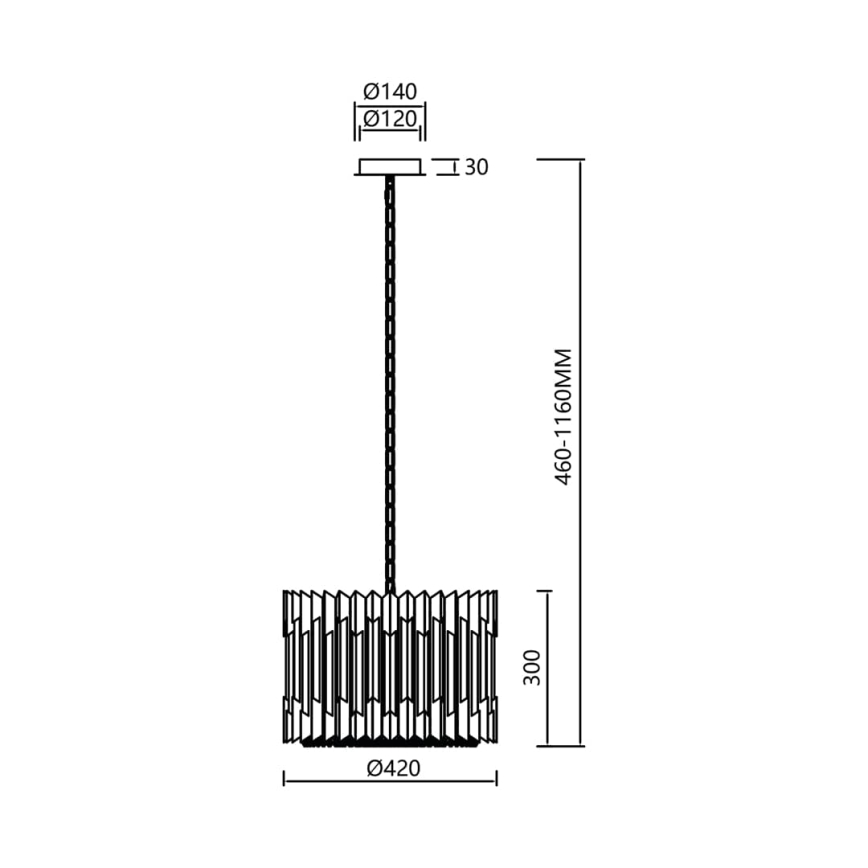 Кристален пендел RITZ 7xE14/40W/230V лъскав хром