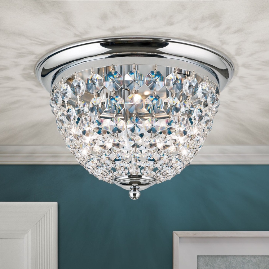 Кристален плафон PLAFOND 3xE27/40W/230V Ø 35 см лъскав хром