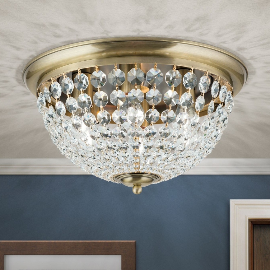 Кристален плафон PLAFOND 6xE27/40W/230V Ø 47 см бронзов