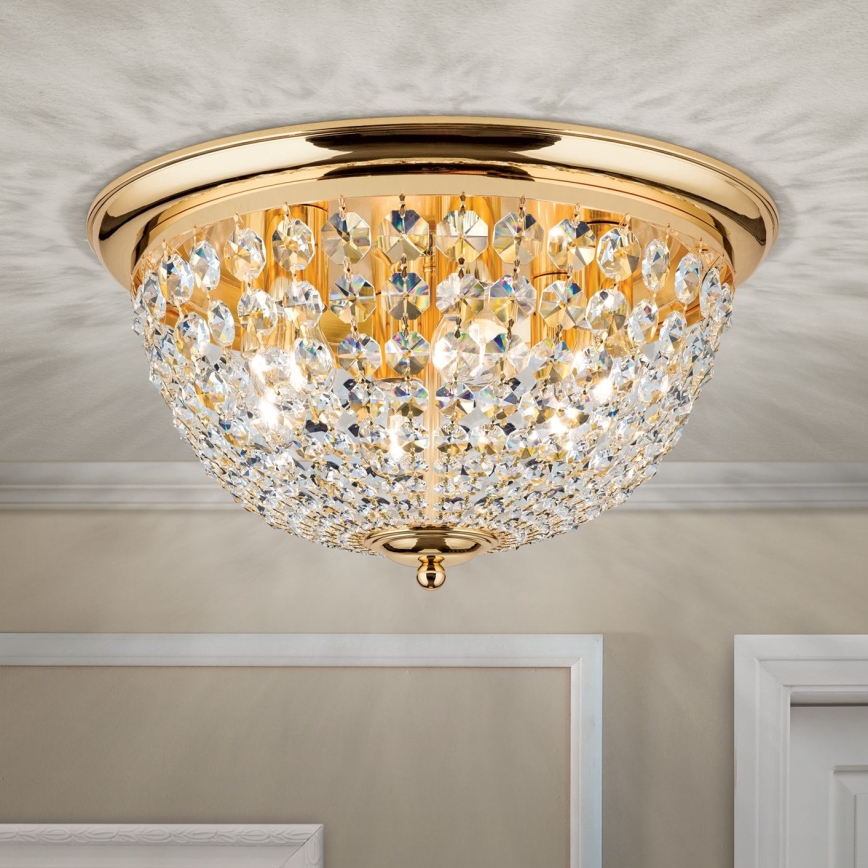 Кристален плафон PLAFOND 6xE27/40W/230V Ø 47 см златист