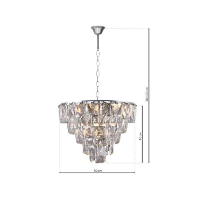 Кристален полилей на верига CHELSEA 6xE14 / 40W / 230V