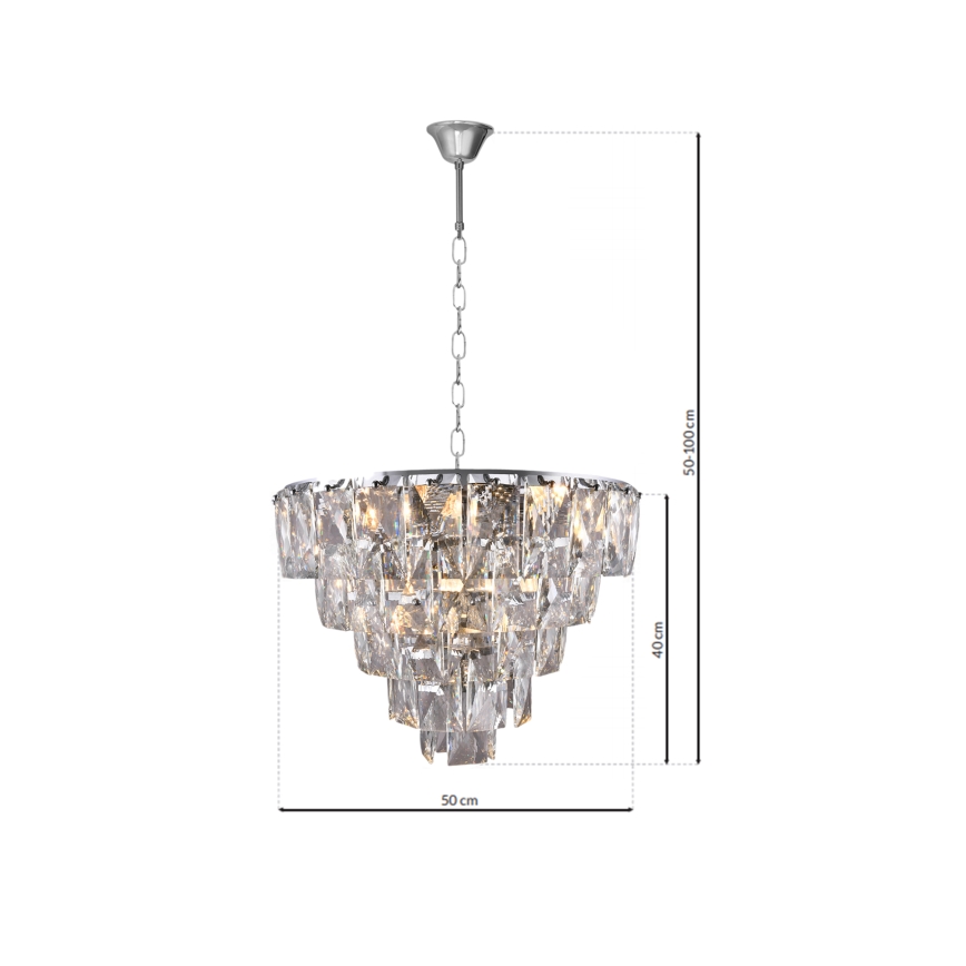 Кристален полилей на верига CHELSEA 6xE14 / 40W / 230V