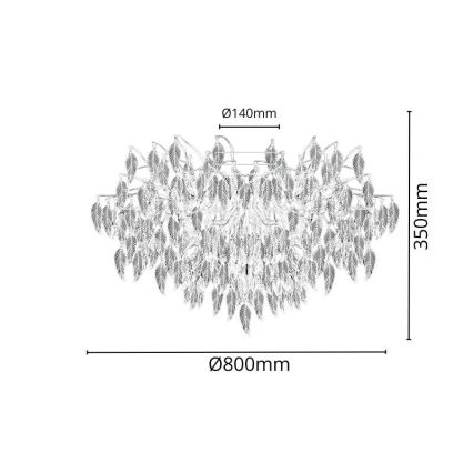 Кристален полилей за повърхностен монтаж 12xG9/40W/230V черен
