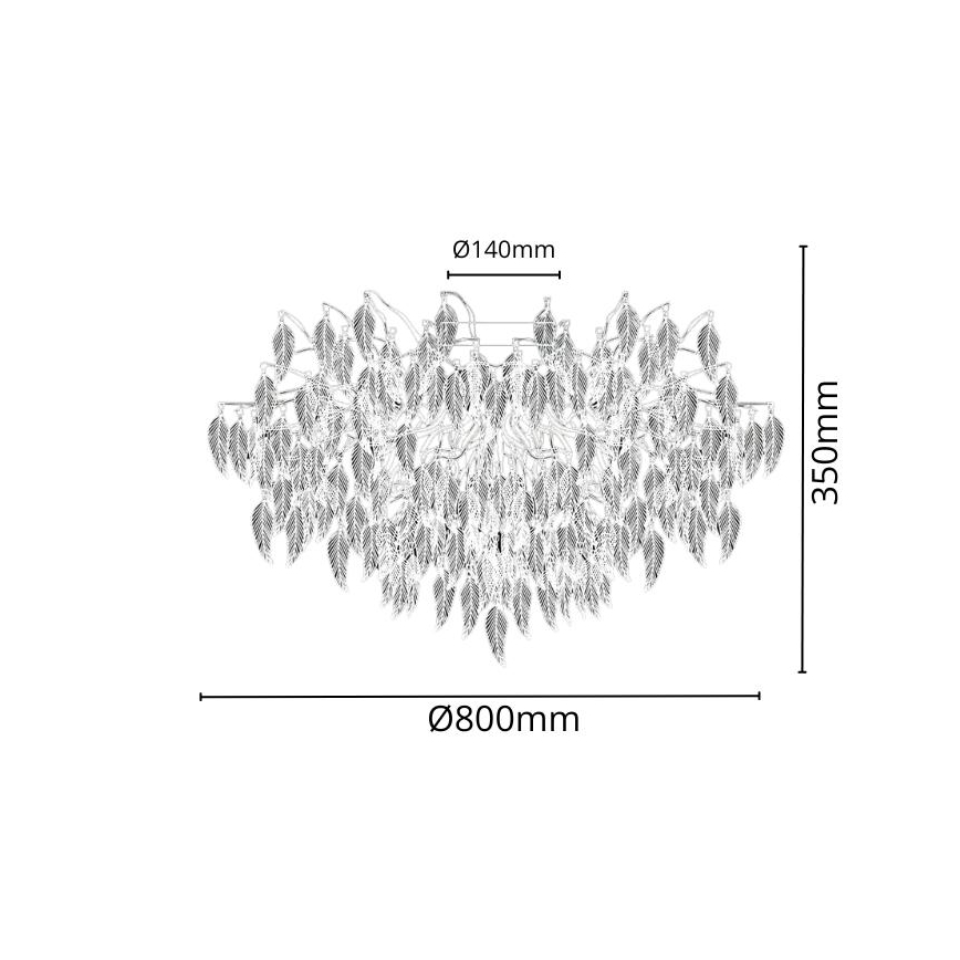 Кристален полилей за повърхностен монтаж 12xG9/40W/230V черен