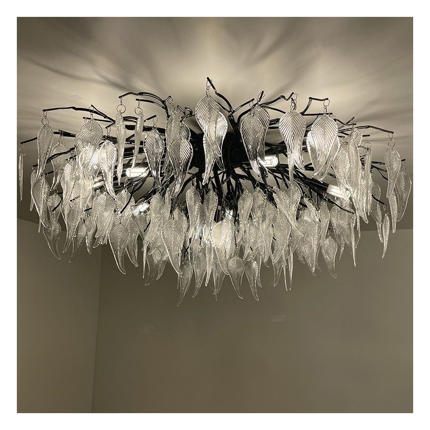 Кристален полилей за повърхностен монтаж 12xG9/40W/230V черен