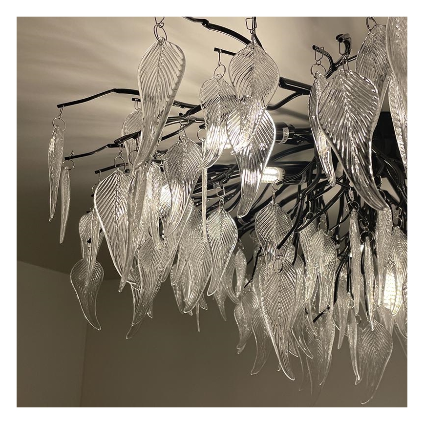 Кристален полилей за повърхностен монтаж 12xG9/40W/230V черен