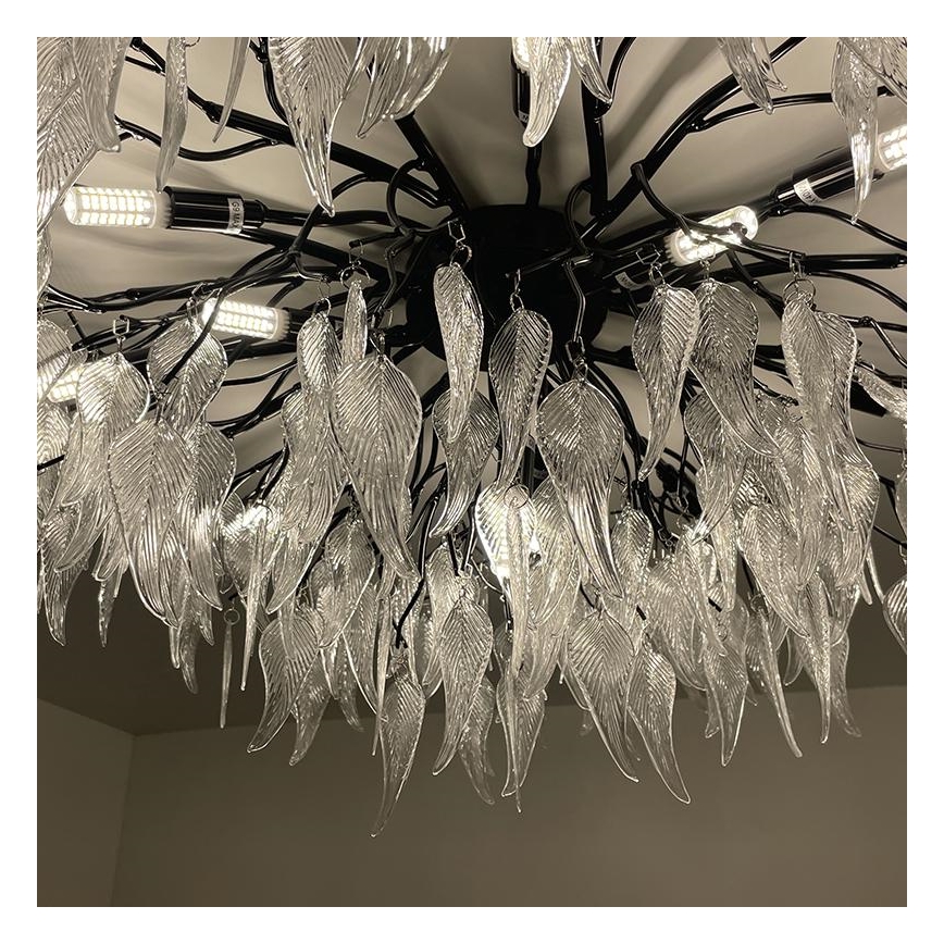 Кристален полилей за повърхностен монтаж 12xG9/40W/230V черен