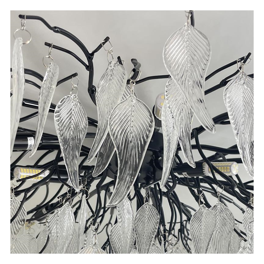 Кристален полилей за повърхностен монтаж 12xG9/40W/230V черен