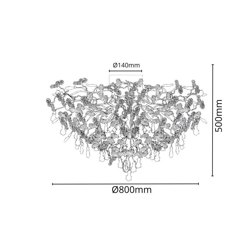 Кристален полилей за повърхностен монтаж 12xG9/40W/230V лъскав хром