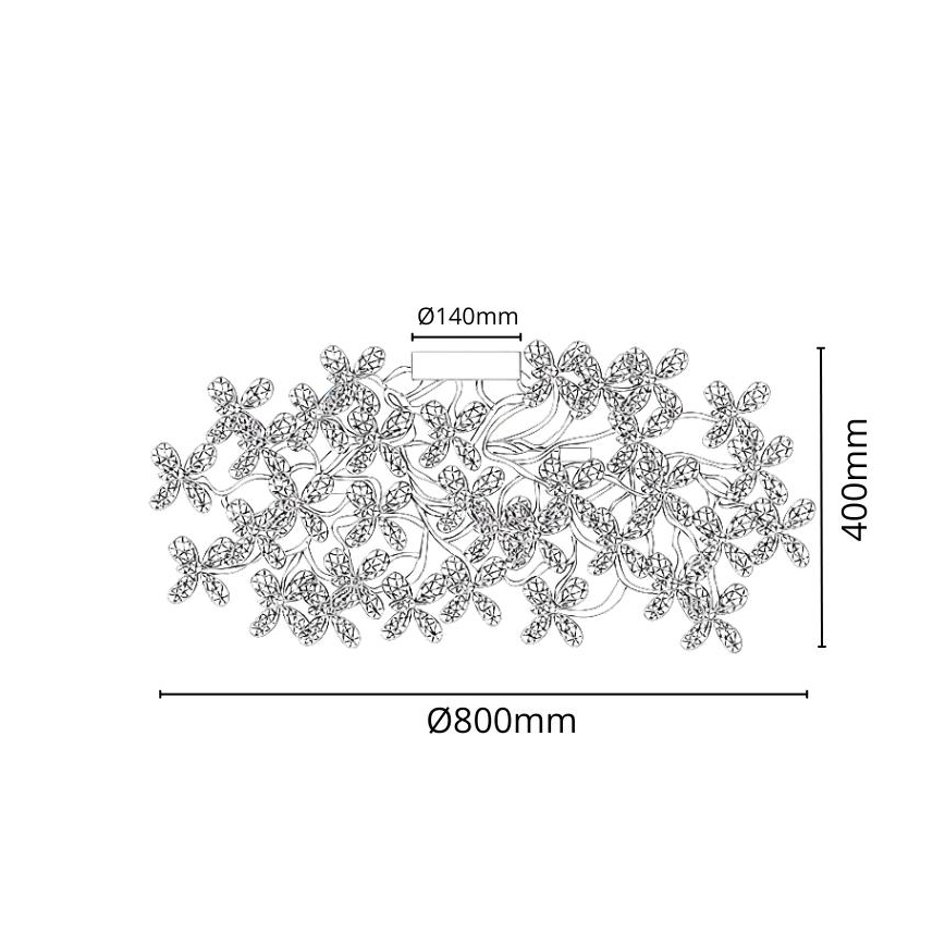 Кристален полилей за повърхностен монтаж 12xG9/40W/230V цветен