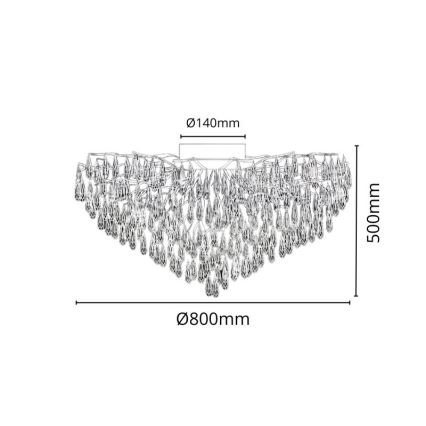 Кристален полилей за повърхностен монтаж 12xG9/40W/230V златист