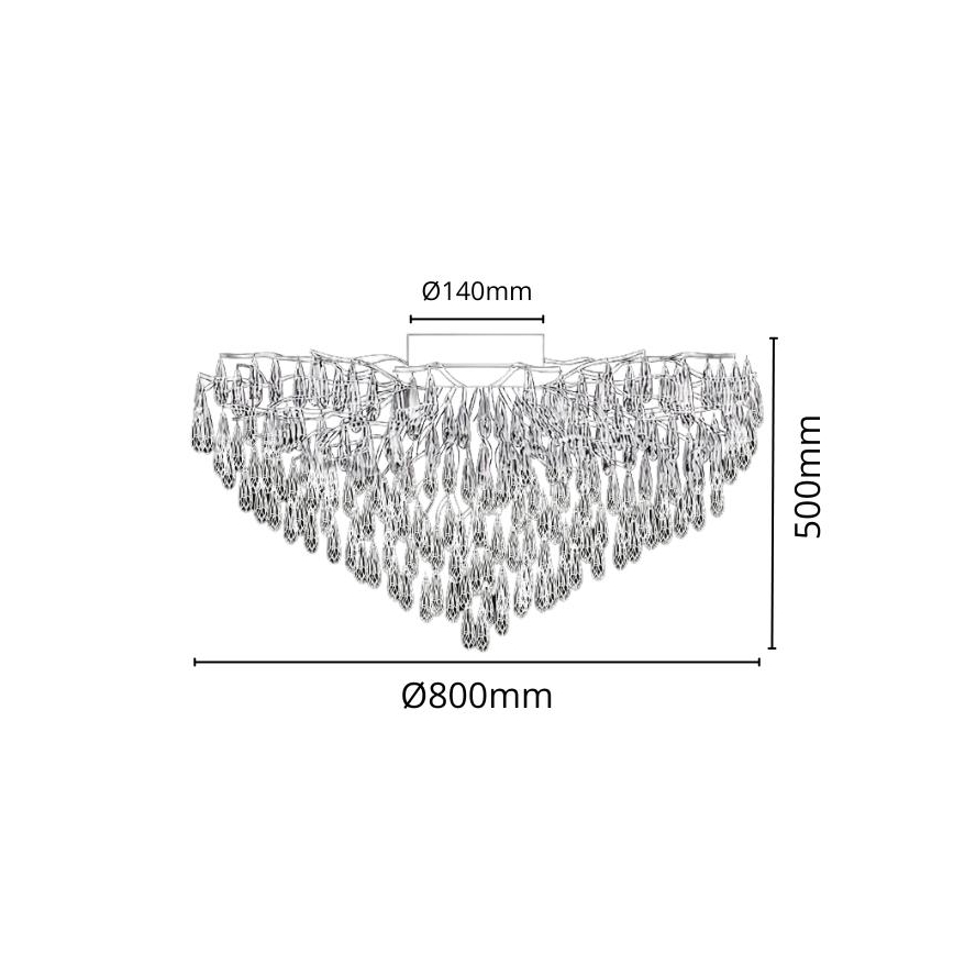 Кристален полилей за повърхностен монтаж 12xG9/40W/230V златист